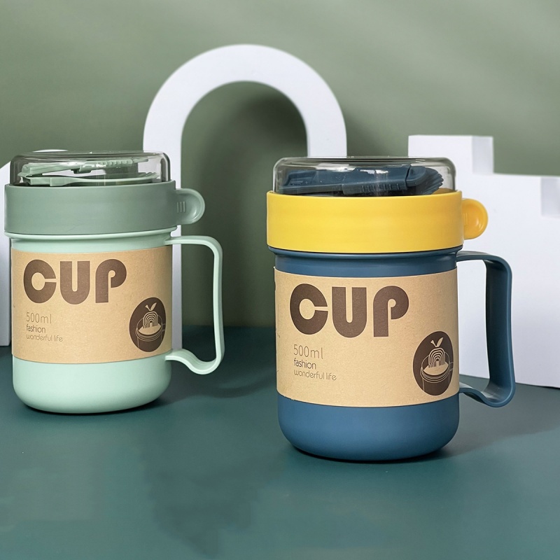 Meal Prep Chia Pudding - 500ML Portable Breakfast Cup Oatmeal Cup