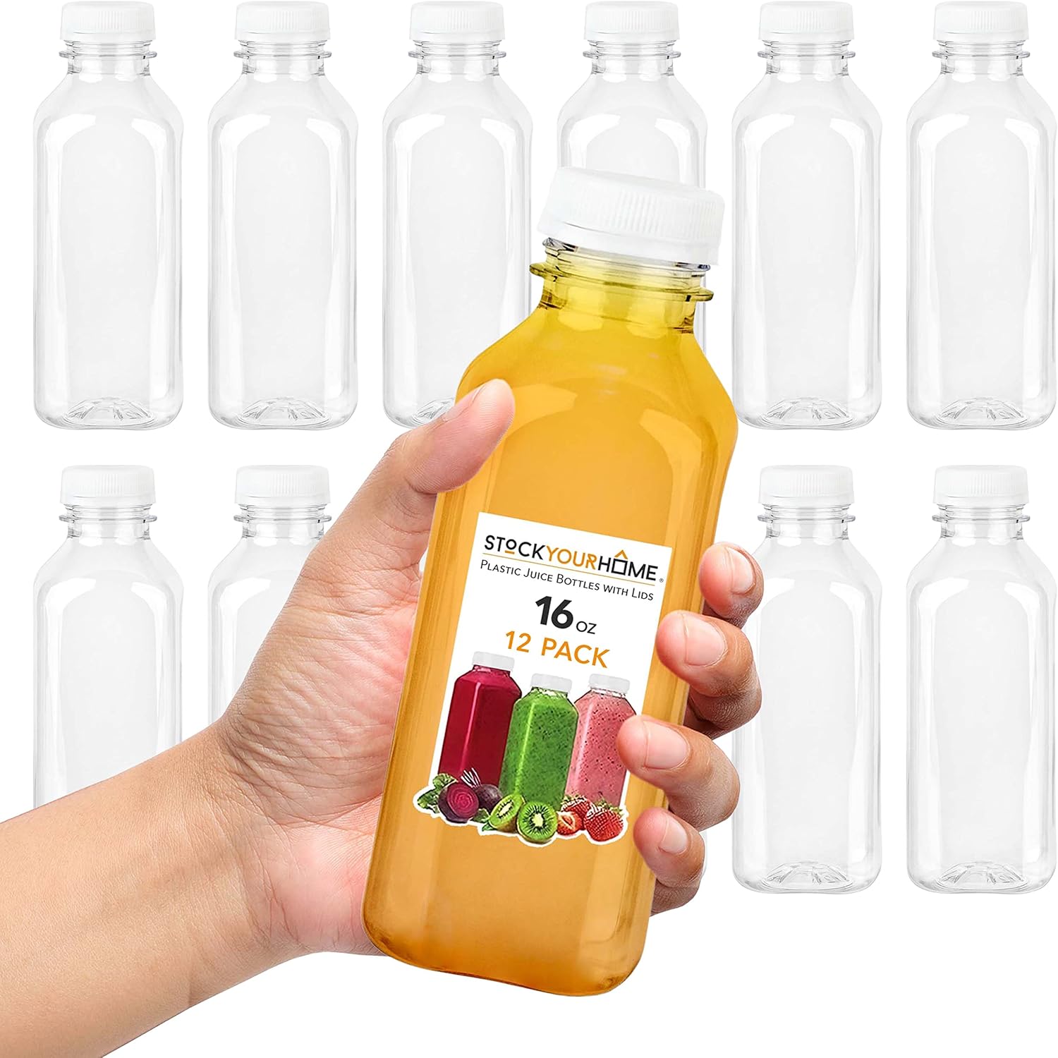 16 oz Clear Plastic Juice Bott - Meal Prep Smoothies ulasan dan harga