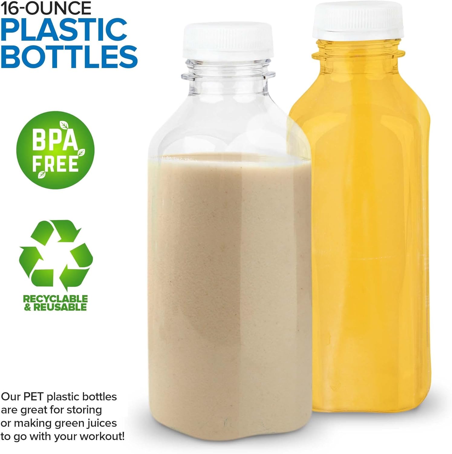 16 oz Clear Plastic Juice Bott - Meal Prep Smoothies ulasan dan harga
