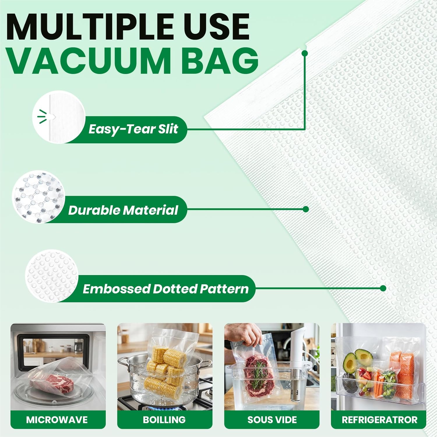 Vacuum Sealer Bags 100 PCS, Pr - Meal Prep Bulking ulasan dan harga