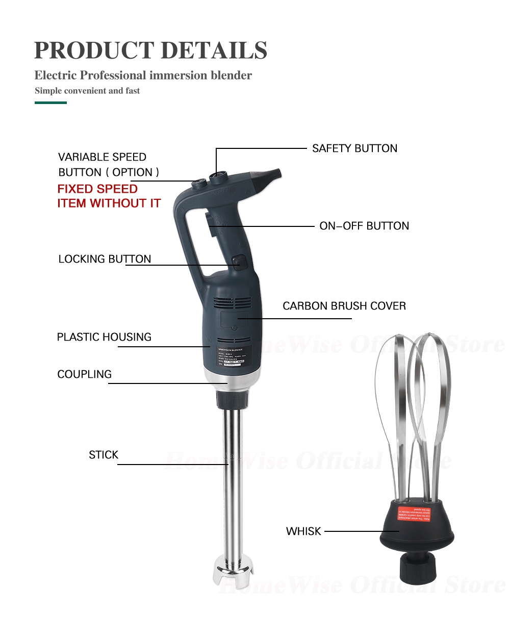 HomeWIse 500W High Speed Immer - Meal Prep Smoothies ulasan dan harga