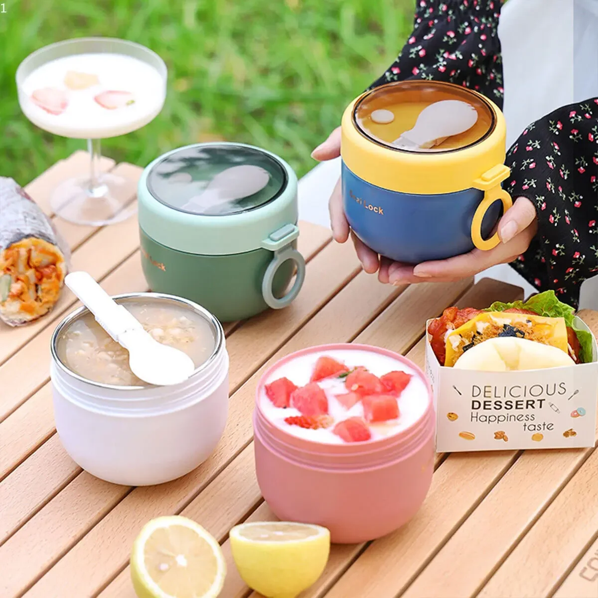 600ml/800ml  Breakfast Cups wi - Meal Prep Chia Pudding ulasan dan harga