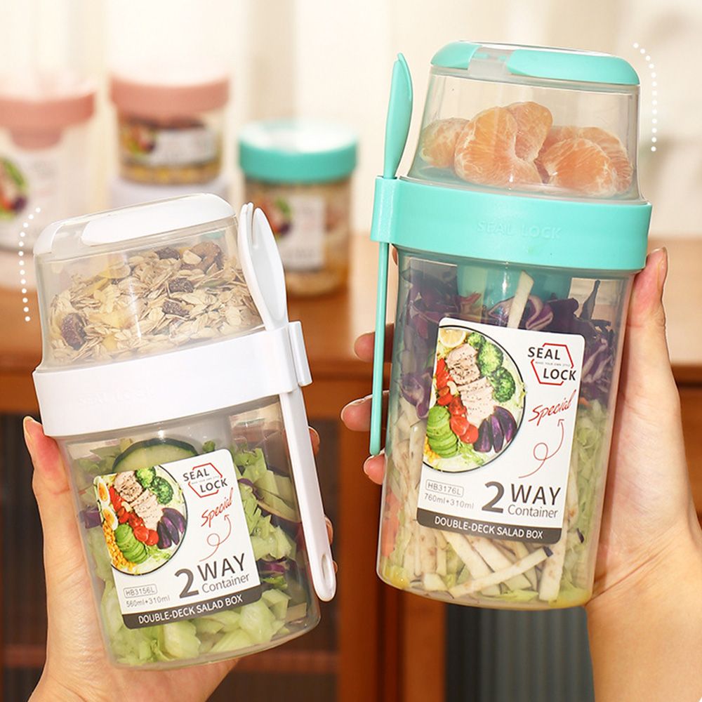 Double-layer Fresh-keeping Box - Meal Prep Chia Pudding ulasan dan harga