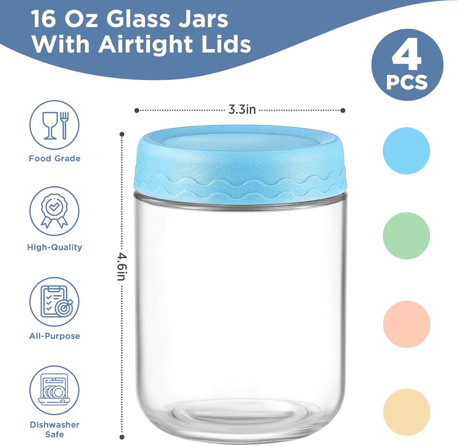 16 Oz Overnight Oats Container - Meal Prep Chia Pudding ulasan dan harga