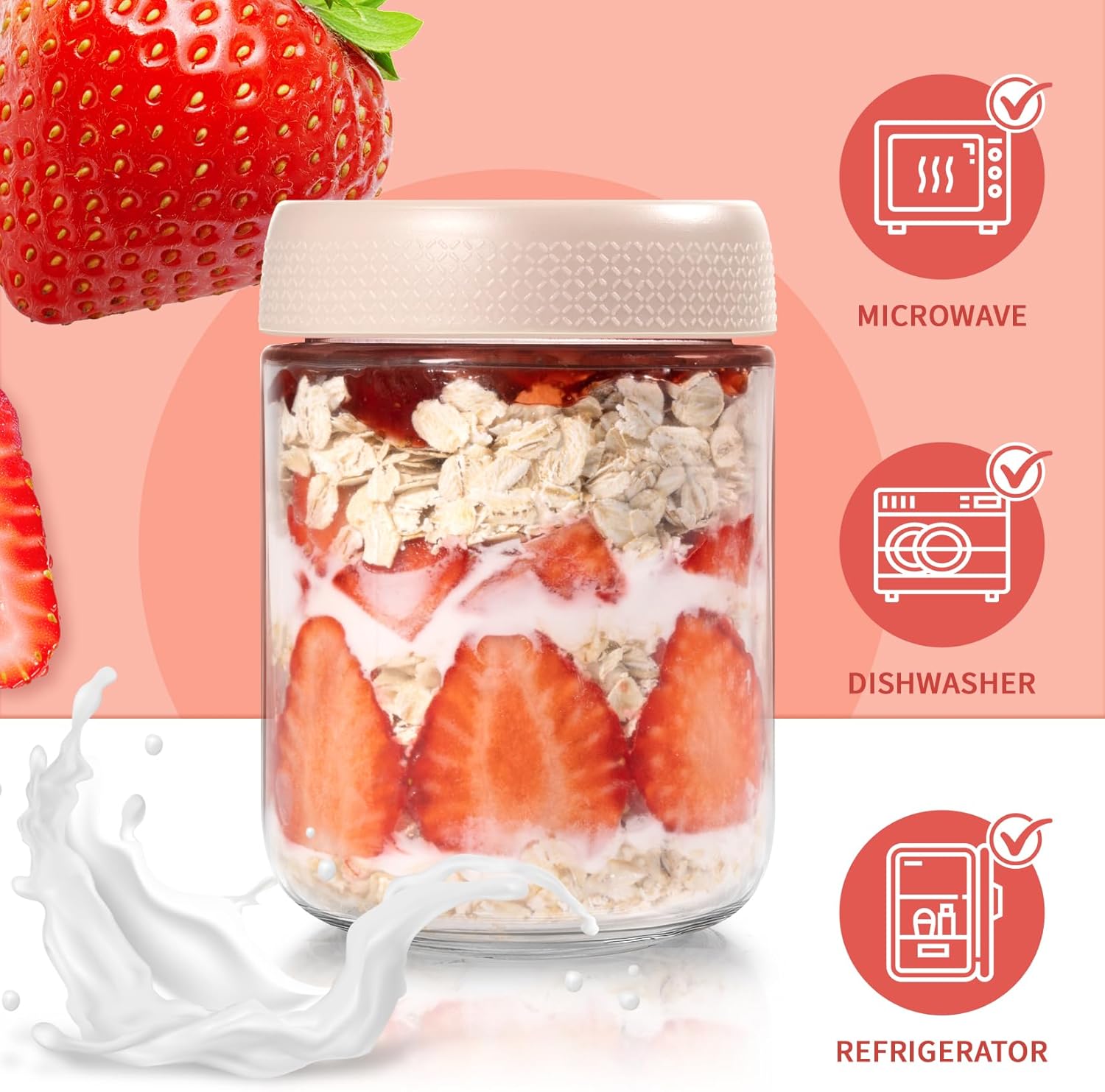 6 Pack 16oz Overnight Oats Con - Meal Prep Chia Pudding ulasan dan harga
